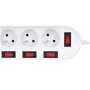 Solight prodlužovací přívod, 5 zásuvek, bílý, 6x vypínač, 2m