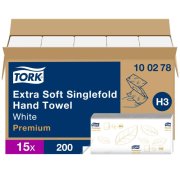 Papierové utierky extra jemné ZZ/C 2-vrstv. TORK Singlefold biele H3 (15bal.)