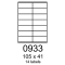 etikety RAYFILM 105x41 univerzálne biele eco R0ECO0933F (1.000 list./A4)