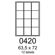 etikety RAYFILM 63,5x72 univerzálne biele R01000420A (100 list./A4)
