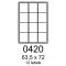 etikety RAYFILM 63,5x72 univerzálne biele R01000420A (100 list./A4)