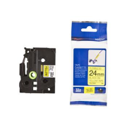 páska BROTHER TZFX651 čierne písmo, žltá páska FLEXIBLE ID Tape (24mm)