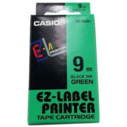 páska CASIO XR-9GN1 Black On Green Tape EZ Label Printer (9mm)