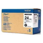 páska BROTHER HGe651 čierne písmo, žltá páska HQ Tape (24mm) (5 ks)