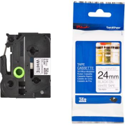 páska BROTHER TZeN251 čierne písmo, biela páska nelaminovná NON LAMINATED Tape (24mm)