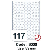 etikety RAYFILM 30mm kruh vysokolesklé biele laser SRA3 R0119S006D (300 list./SRA3)