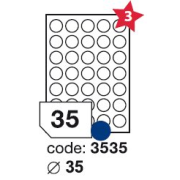 etikety RAYFILM 35mm kruh univerzálne biele R01003535KF (1.000 list./A4)