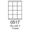 etikety RAYFILM 70x67,7 vysokolesklé biele laser R01190517A (100 list./A4)