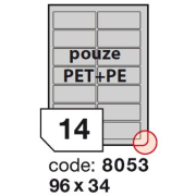 etikety RAYFILM 96x34 matné biele polyetylenové laser/inkjet R05038053A (100 list./A4)