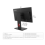 LENOVO LCD ThinkVision T24-40 - 23.8",IPS,mat,16:9,1920x1080,178°/178°,4/6ms,250cd/m2,1500:1,DP,HDMI