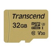 Karta TRANSCEND MicroSDHC 32GB 500S, UHS-I U3 V30 + adaptér