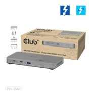Club3D hub Thunderbolt 5 5v1, 3x USB-C TB5, 1x USB-A, 1x8K60Hz, 3x 5K60Hz, certifikace Thunderbolt