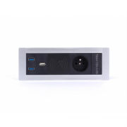 Zásuvkový pevný panel Vault 017, strieborný