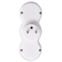 Solight rozbočka s USB A+C nabíječkou, 2 x 10A, bílá
