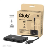 Club3D hub MST (Multi Stream Transport) DisplayPort 1.4 na 4x DisplayPort, Quad monitor, 4x 4K30Hz,
