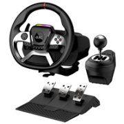 GENIUS Volant s pedály GX Gaming SpeedMaster X5 FF, Řadící páka, Drátový USB-C, vibrační, PC, PS4,