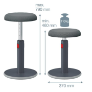 Ergonomická balančná stolička Leitz Cosy Ergo zamatovosivá